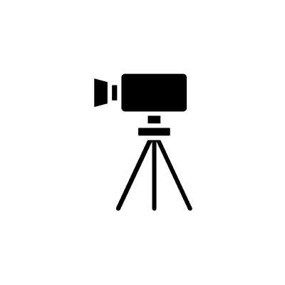 Camera on tripod icon